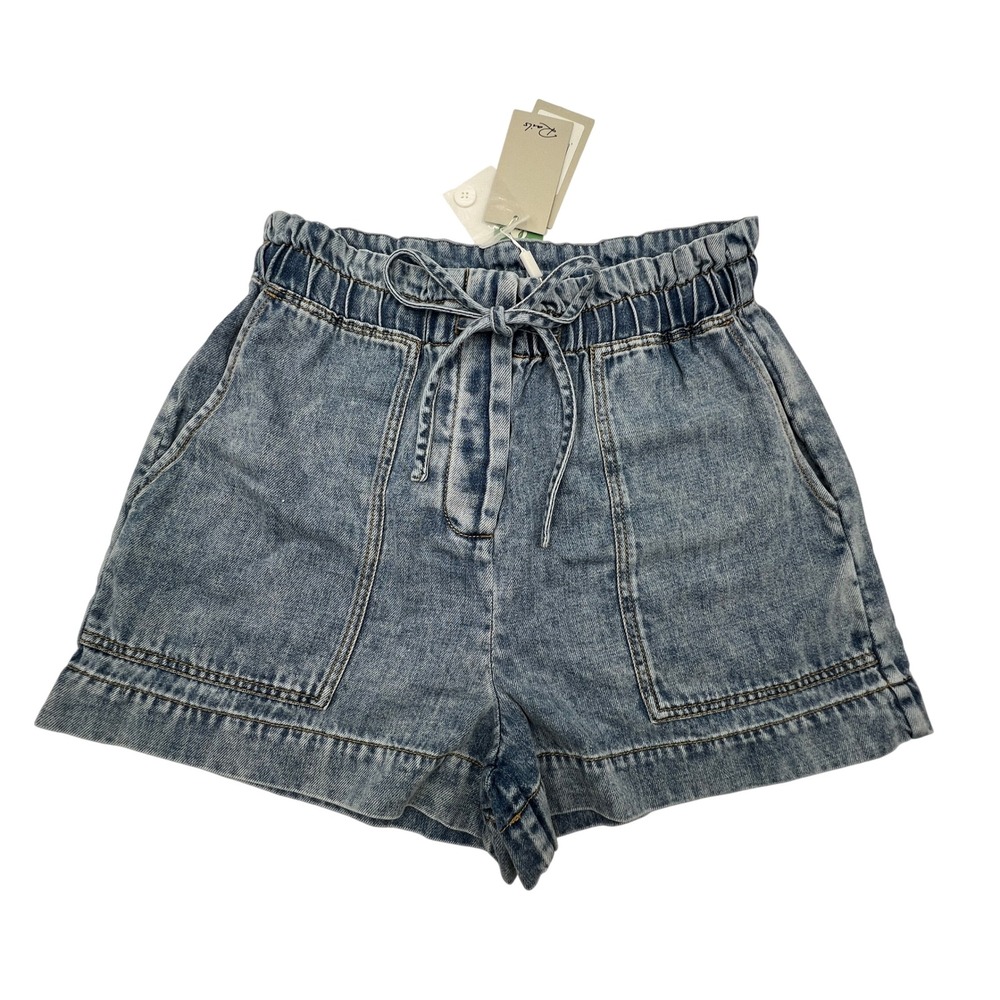 Rails Foster Faded Indigo Paperbag Waist Denim Shorts XS Preppy Coastal Boho